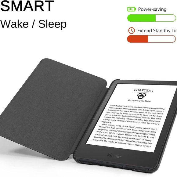 PU Leather with Auto Sleep Wake cover, Protective Case for Kindle Basic Rainbow - Picture 3 of 6